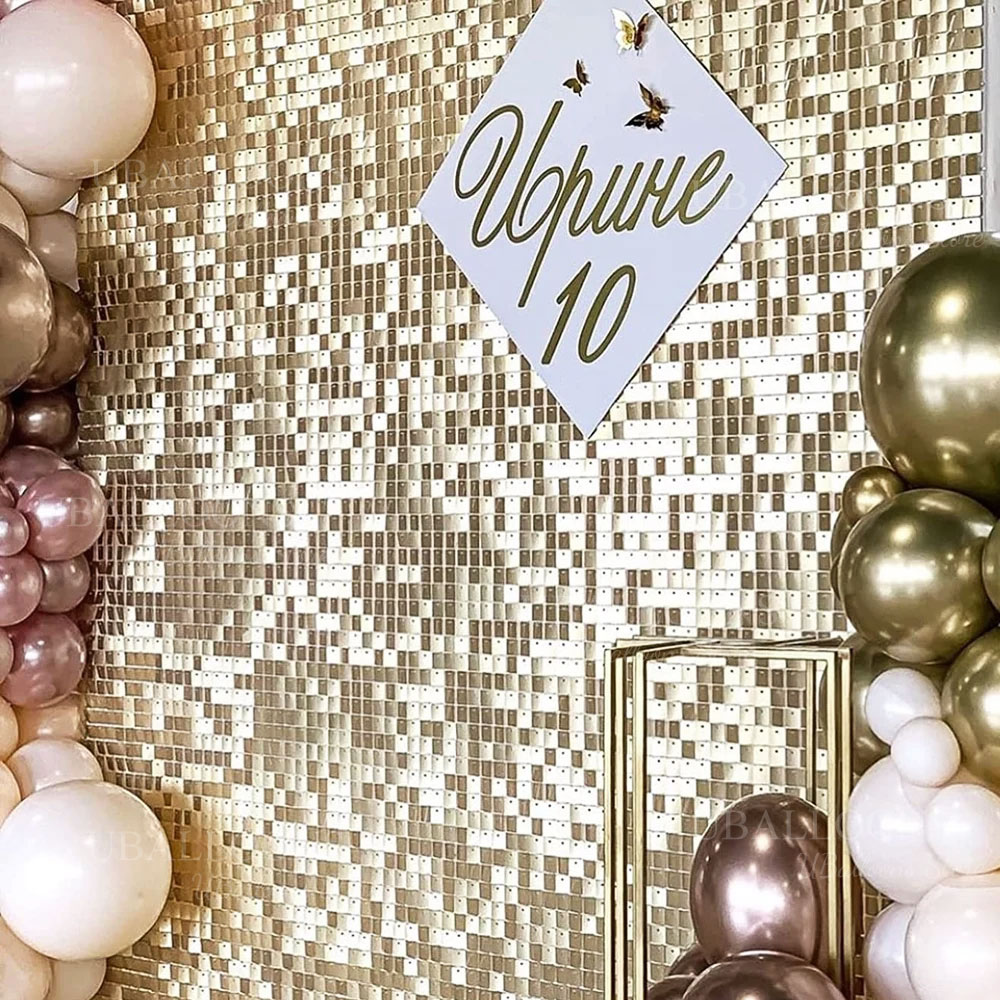 Sequin Fabric Panel - Painéis de cenário champanhe dourado brilhante,