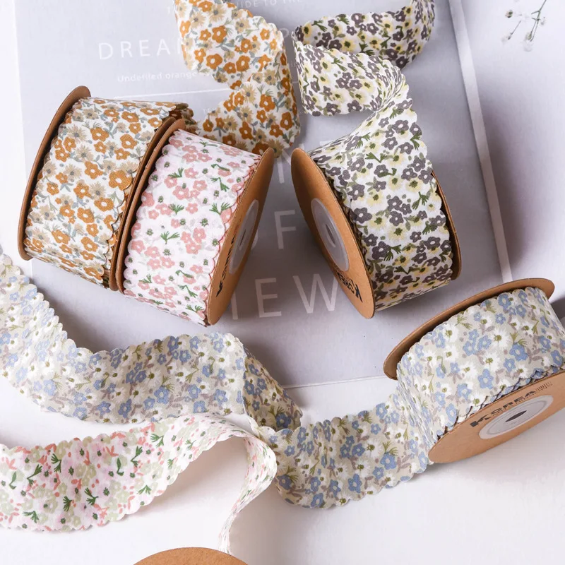 Velvet Ribbon Roll - Fita impressa de flor de ameixa
