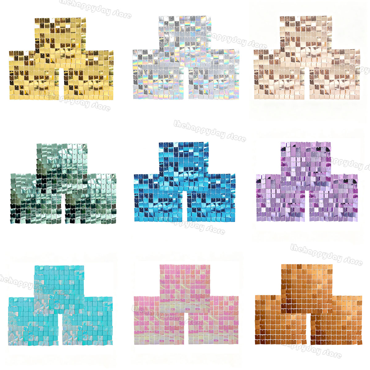 Sequin Fabric Panel - Painéis de Fundo Brilhantes para Parede,