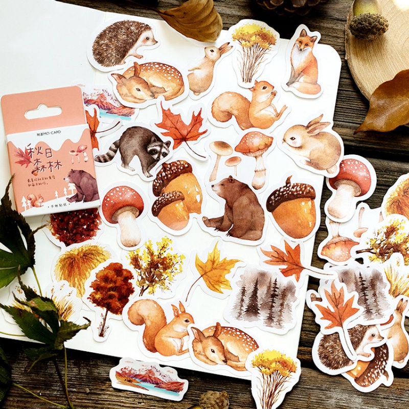 Embellishments For Scrapbooking - 46 folhas por caixa outono floresta