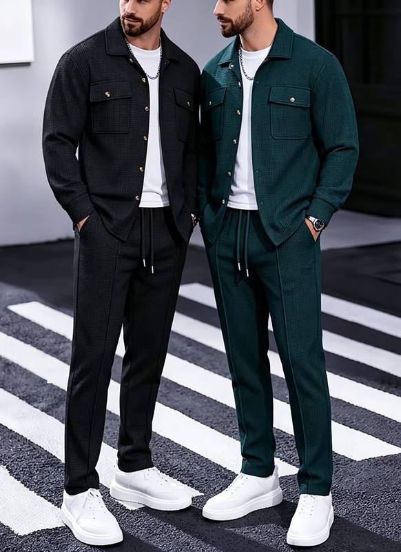 Embellish Knit - Conjunto Masculino de Primavera e Outono,