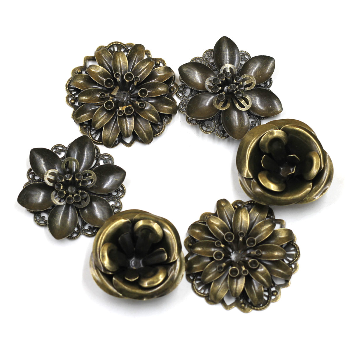 Craft Embellishments - 6 pçs enfeites combinação flor padrão