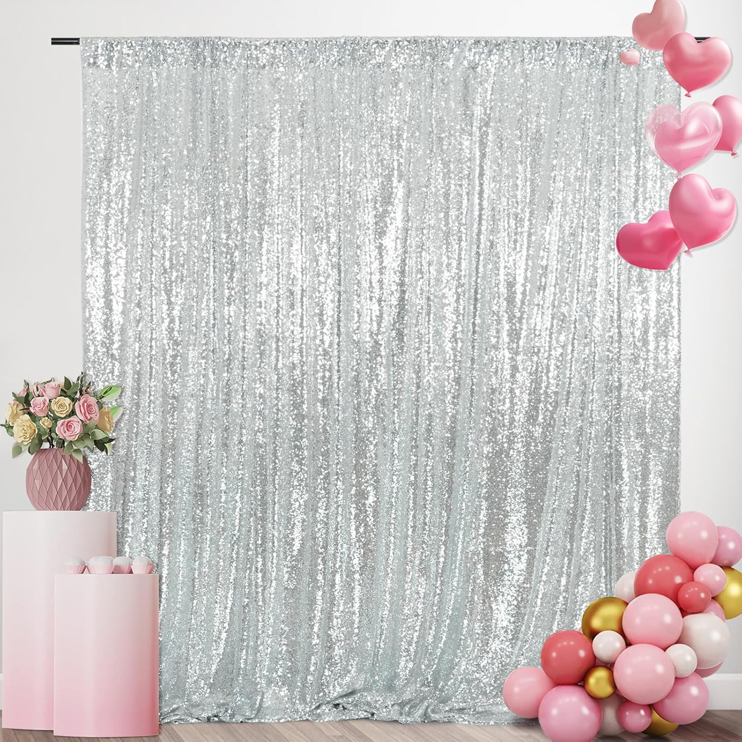 Cortinas de Fundo com Lantejou - Sequin Fabric Panel avaliação e preço