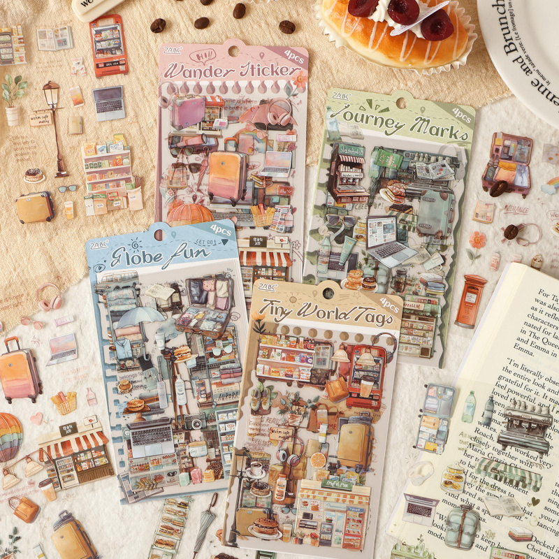 Pacote com 4 Adesivos Vintage  - Embellishments For Scrapbooking avaliação e preço